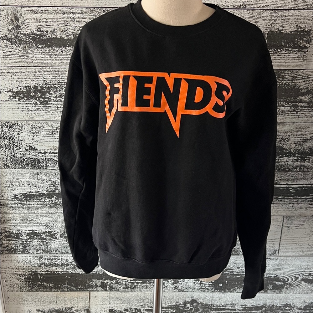FRIENDS Black Crewneck with Orange Logo